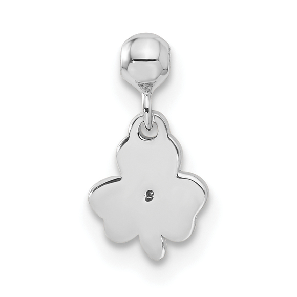 Mio Memento Sterling Silver Enamel with CZ Dangle Clover Charm - Picture 3 of 4